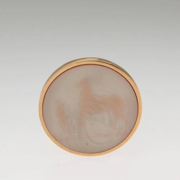 HERMES Earring metal Gold Tone Auth am8309 - Picture 9 of 9